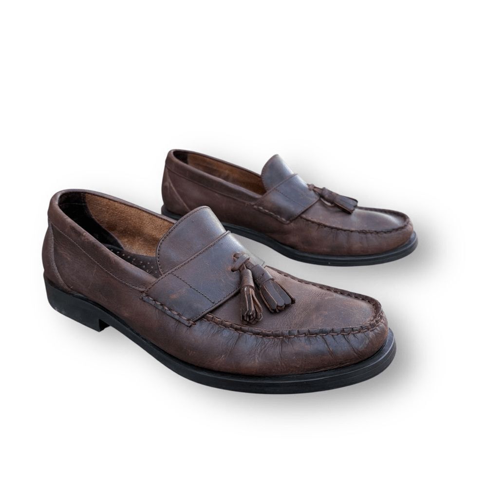Bass Men's Brown Leather Kiltie Tassel Loafers Size 11 Tavis Brazil
